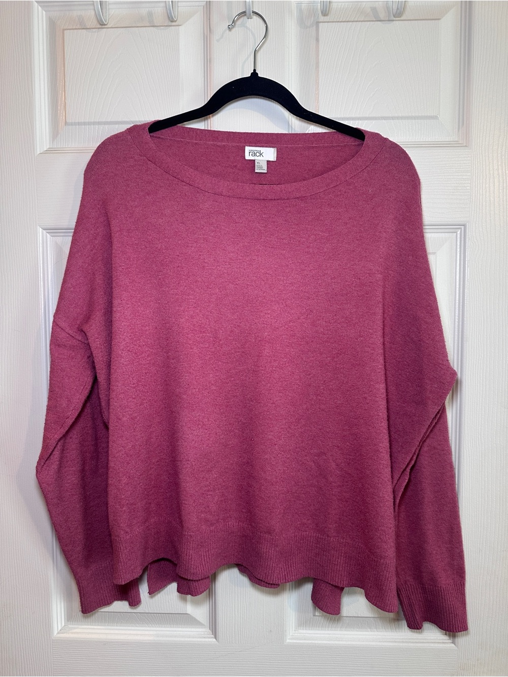 Nordstrom Rack XL Mauve Scallop‑Hem Sweater